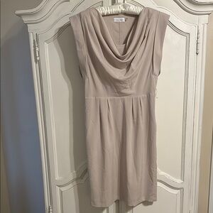 Calvin Klein Soft Beige Cowl Neck Dress